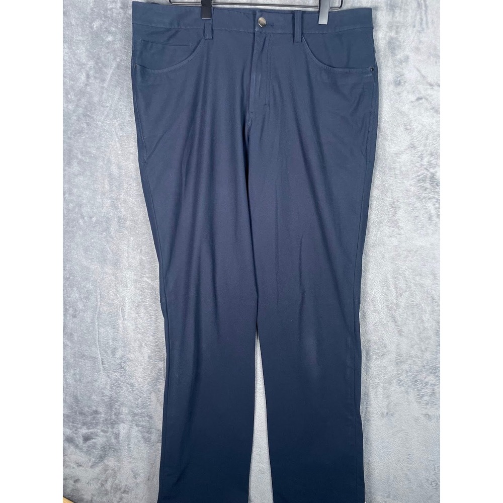Lululemon ABC Pant Classic Warpstreme Navy Blue Mens Size 32 5 Pocket Trousers